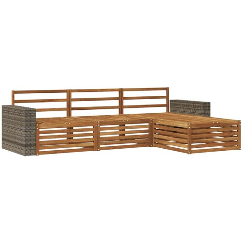 vidaXL Zunanja garnitura za sedenje 4 pcs Naravna Masiven les akacije, (5000271429) Cene