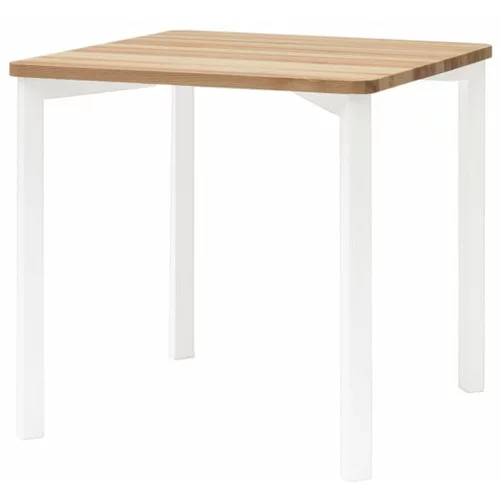 Ragaba bijeli stol za blagovaonu sa zaobljenim nogama Trivento, 80 x 80 cm
