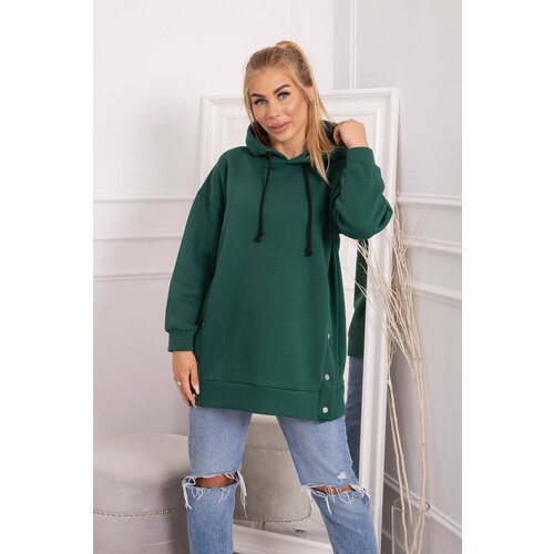 Kesi Insulated sweatshirt with dark green press studs Slike