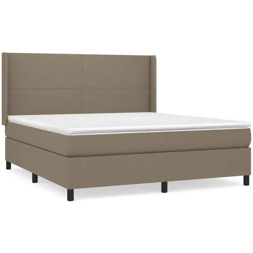 vidaXL Box spring postelja z vzmetnico taupe 160x200 cm blago, (20892587)