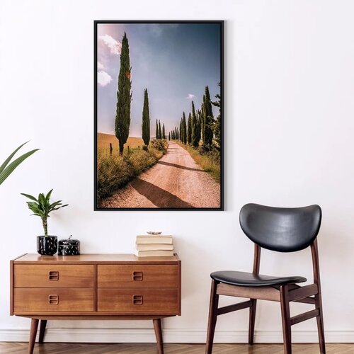  Slika - Italian cypresses (1 Part) Vertical 80x120 U crnom drvenom okviru Slike