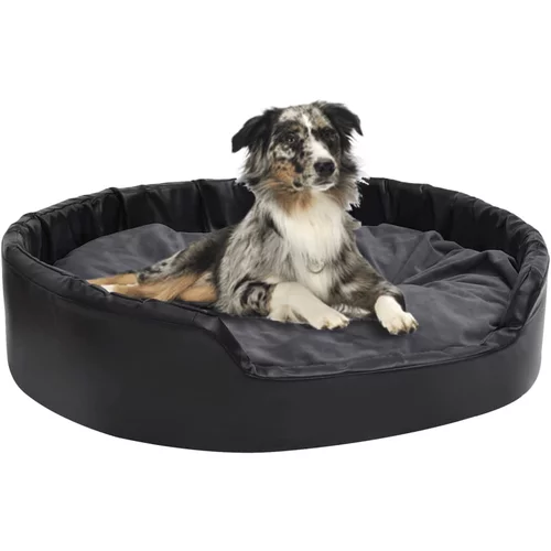  krevet za pse crni i tamnosivi 99x89x21 cm pliš i umjetna koža