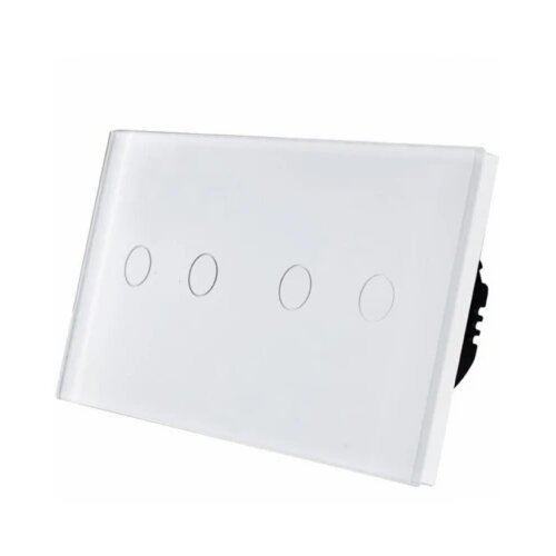 Wise prekidac na dodir 4 tastera - modularni sa 2 modula - stakleni panel beli Cene