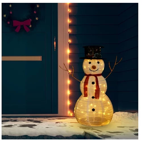  Okrasni novoletni snežak LED razkošno blago 90 cm