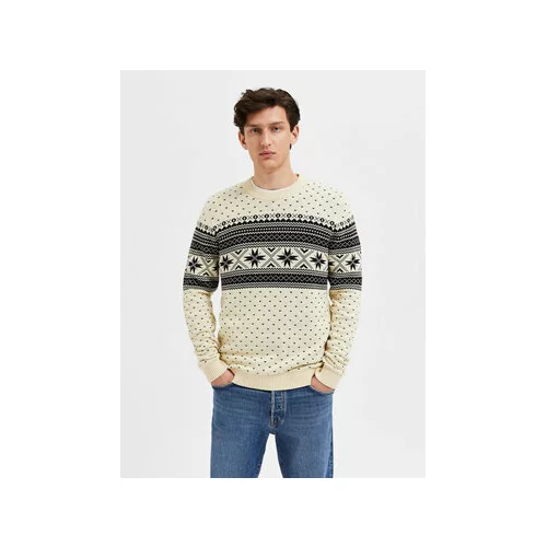 Selected Homme Pulover Claus 16086720 Bež Regular Fit