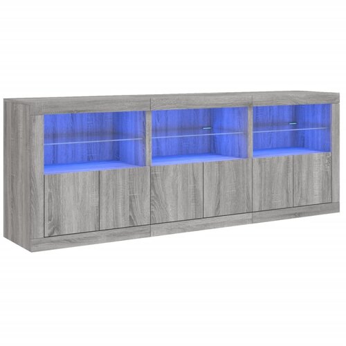 Maison Chic Komoda - Predalnik z LED lučkami siva sonoma 181,5x37x67 cm, (21720565) Cene