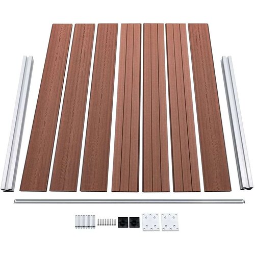 VidaXL Set panela za ogradu WPC 872 x 146 cm smeđi Slike