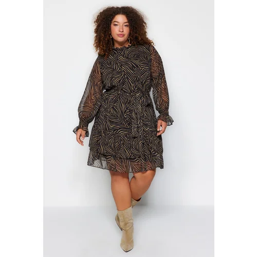 Trendyol Curve Plus Size Dress - Multicolor - Skater