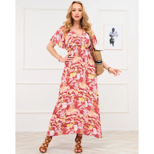 Resti Red women&amp;#039;s long dress with fashionable pattern - Clothing Slike