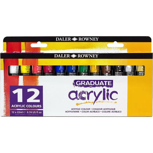 DALER ROWNEY Graduate Set akrilnih boja 12 x 22 ml