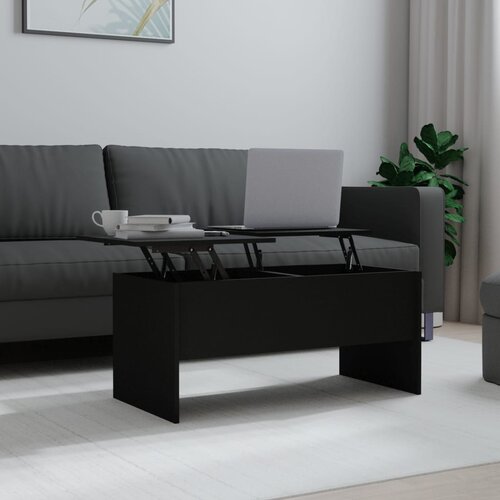 vidaXL Klubska mizica črna 102x50,5x46,5 cm konstruiran les Cene