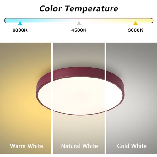  Brilagi-LED prigu&amp;scaron;iva plafonska svetiljka POOL LED/48W/230V 3000-6000K 40 cm bordo + daljinski upravljač Slike
