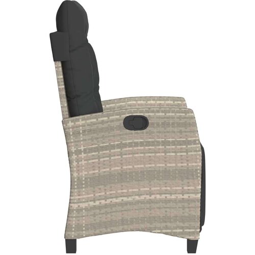  3-dijelni bistro set s jastucima svjetlosivi od poliratana - Svjetlosiva 1 Slike