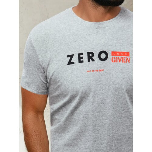 DStreet T-shirt męski z nadrukiem jasnoszary Cene