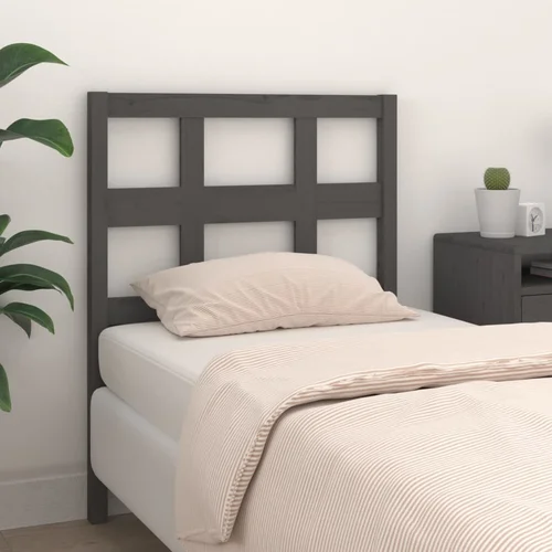  Uzglavlje za krevet sivo 105,5 x 4 x 100 cm od masivne borovine
