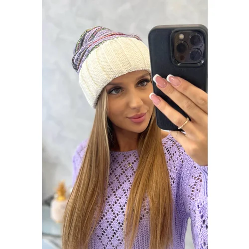 Kesi Women's cap Feba K330 ecru+purple Kesi Women's cap Feba K330 ecru+purple