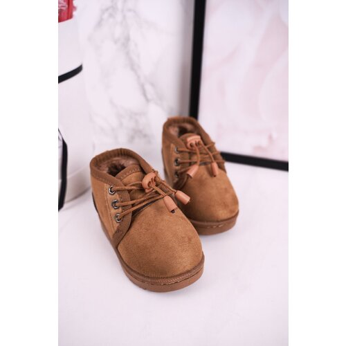 Kesi Children's Lace-up Snow Boots Insulated With Fur Brown Hunter Cijene
