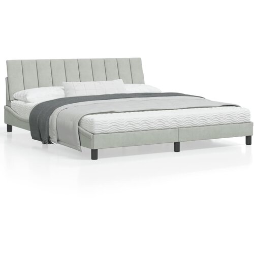 VidaXL Okvir za krevet s uzglavljem svjetlosivi 180x200 cm bar&amp;scaron;unasti Slike