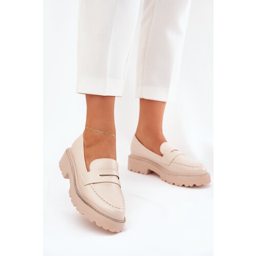 Boto Ladies Moccasins Eco Leather With Rhinestones Beige Wilamla Cijene