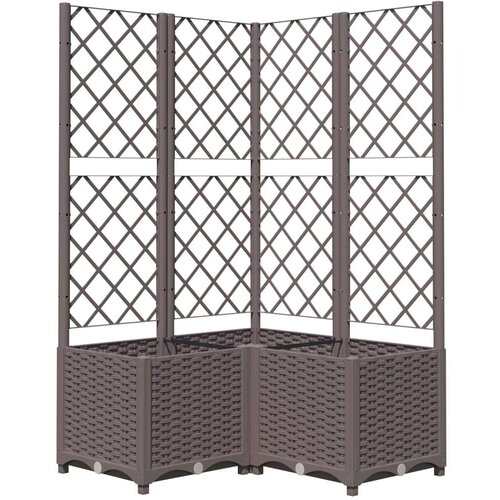 VidaXL Vrtna sadilica s re&amp;scaron;etkom smeđa 80 x 80 x 136 cm PP Slike
