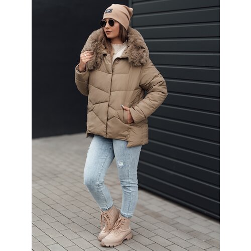 DStreet Women's winter jacket FIXMIX quilted with hood beige Cijene