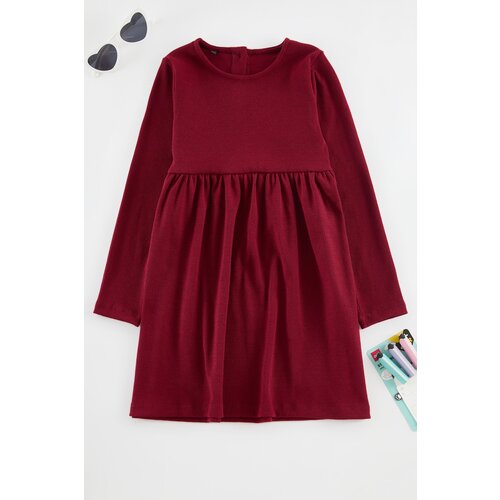 Trendyol Damson Girl Cotton Plain Knitting Dress Slike