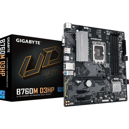 Gigabyte MB B760M D3HP LGA1700; 4xDDR5; 2xM.2,4xSATA HDMI, DP, D-Sub,LAN chip,12x USB, mATX Cijene