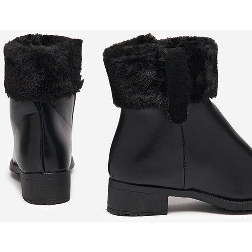 Resti Black women's boots with fur Sabola- Footwear Cene