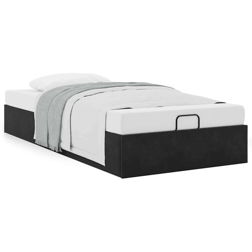 VidaXL otomanski okvir kreveta bez madraca crni 100x200 cm bar&amp;scaron;unasti Slike