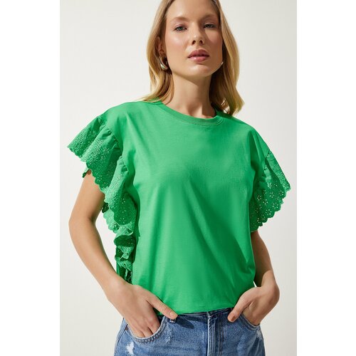 Happiness İstanbul Women's Green Scalloped Knitted Blouse Slike