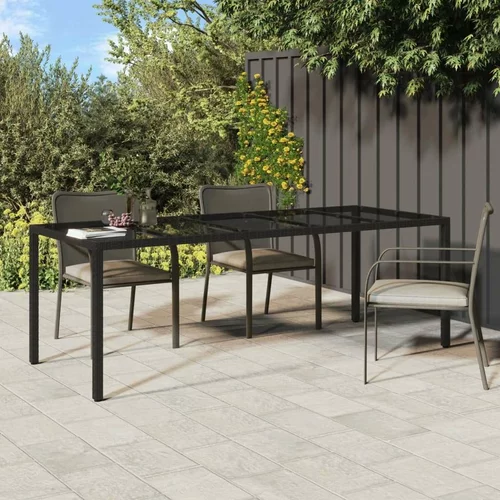  Vrtni stol crni 250x100x75 cm od kaljenog stakla i poliratana
