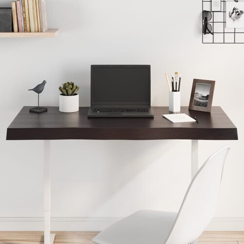 vidaXL Stolna ploča tamnosmeđa 100x40x(2-6) cm obrađena hrastovina Cijene