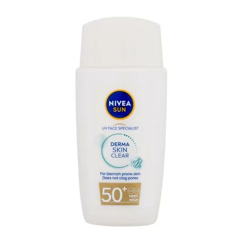 Nivea UV Face Specialist Derma Skin Clear SPF50+ lagana krema za zaštitu lica od sunca s mat efektom 40 ml za ženske