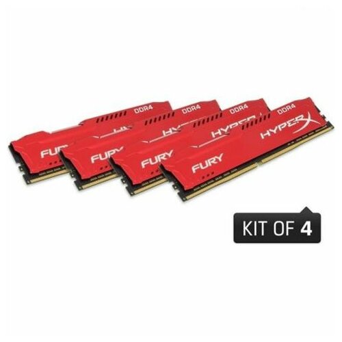 Kingston DIMM DDR4 64GB (4x16GB kit) 2933MHz HX429C17FRK4/64 HyperX Fury Red ram memorija Slike