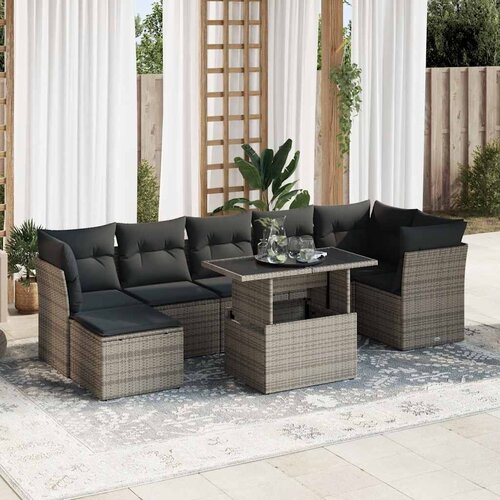  8-dijelni set vrtnih sofa od poliratana s jastucima Slike