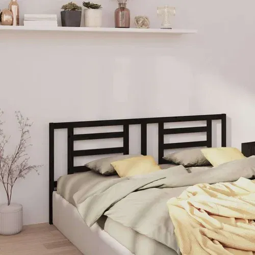  Uzglavlje za krevet crno 186 x 4 x 100 cm od masivne borovine