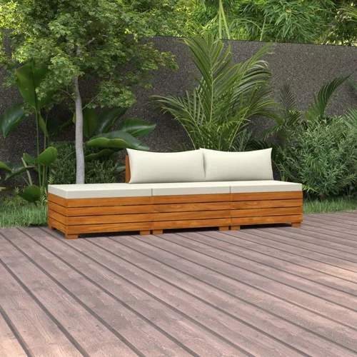  Vrtna sedežna garnitura 3-delna z blazinami trden akacijev les, (20676230)