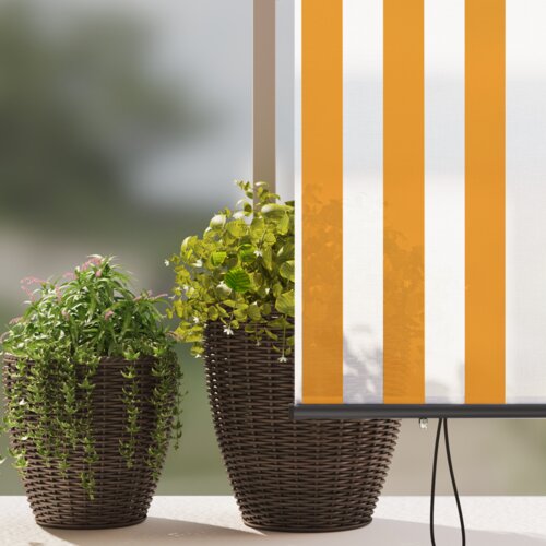VidaXL Vanjska Roleta Narančasta i bijela 220 x 250 cm tkanina Slike