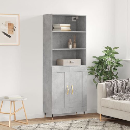 vidaXL Visoka komoda siva betona 69 5x34x180 cm od konstruiranog drva Cijene