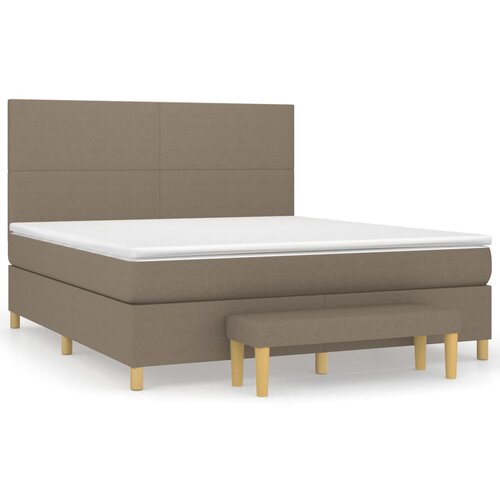 vidaXL Box spring postelja z vzmetnico taupe 160x200 cm blago, (20894430) Cene
