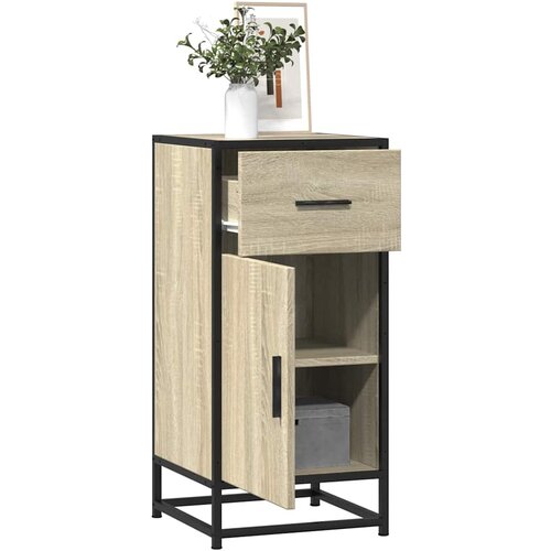 vidaXL Komoda boja hrasta 35,5 x 35 x 76 cm konstruirano drvo i metal Cijene