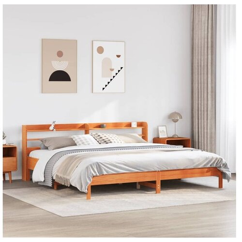 vidaXL Okvir kreveta bez madraca voštano smeđi 200x200 cm od borovine Cene