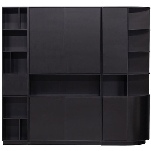 WOOOD Crna modularna biblioteka od masivnog bora 228x210 cm Finca &amp;ndash; Slike