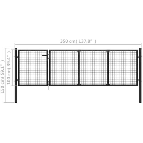  Vrata čelična 350 x 100 cm antracit Slike