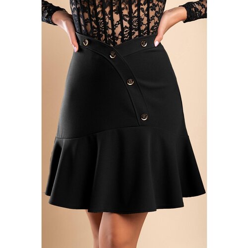 Fenzy Mini Suknja S Ukrasnim Gumbima, Crna Slike