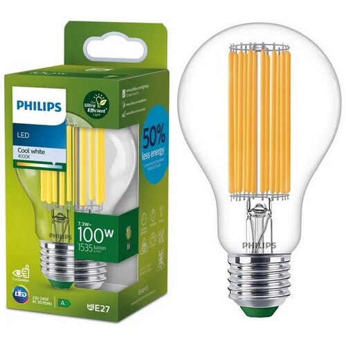 Philips led sijalica A60 ultraefficient filament, E27, 7,3W, 230V, 4000K Cene