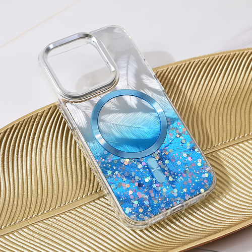  Torbica Magsafe Glitter za iPhone 15 Pro 6.1 plava Cene