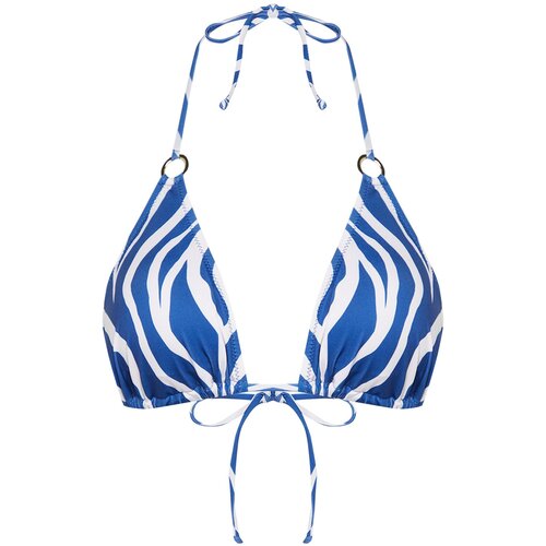 Trendyol Animal Patterned Bikini Top with Triangle Accessories Slike