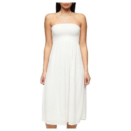 Superdry Obleke Longue Smocked Midi Beach Bela Cene