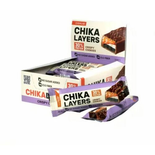 Chikalab Chika Layers Preliveni petoslojni proteinski bar sa punjenjem Crispy Cookies 60g Cene